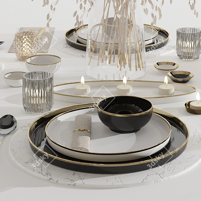 Elegant Tableware Set1: 2016 Edition 3D model image 5