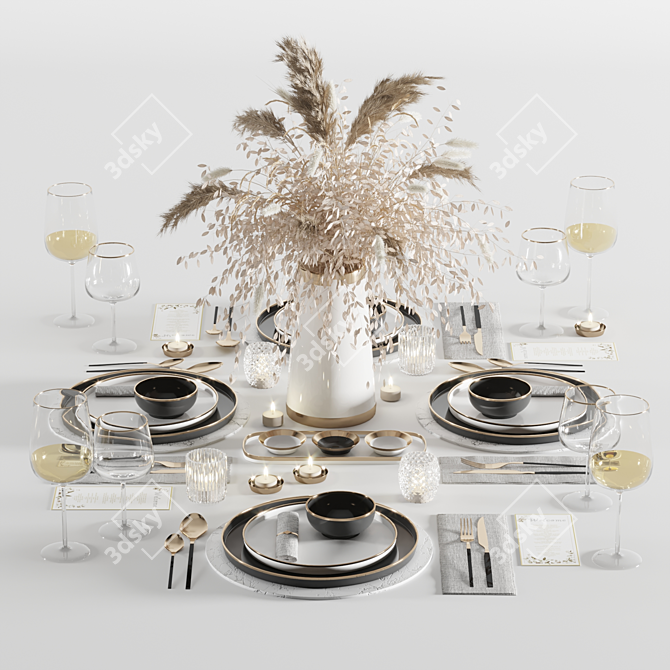 Elegant Tableware Set1: 2016 Edition 3D model image 7