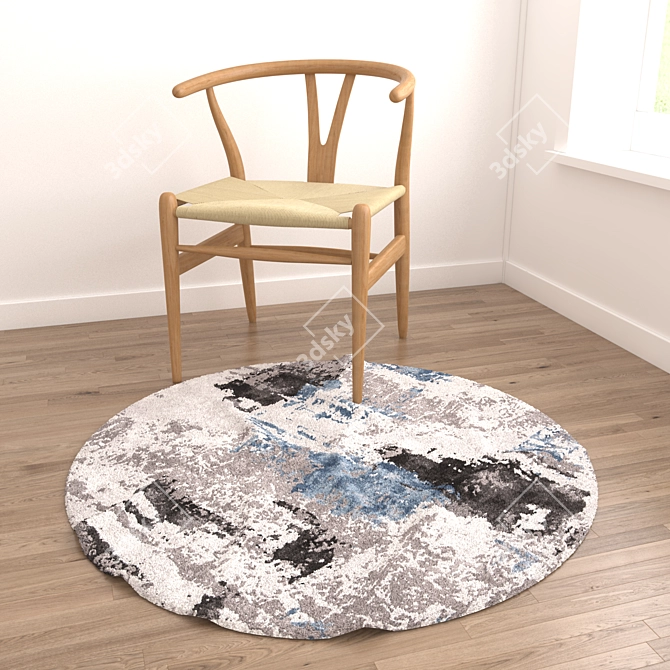 Round Rug Set with 6 Variations 3D model image 3