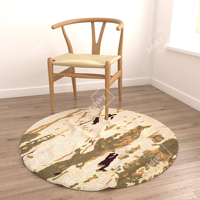 Round Rug Set with 6 Variations 3D model image 4