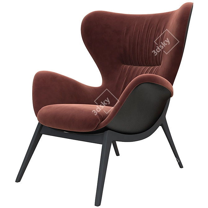 Nirvana High Back Lounge Chair - Luxury Comfort for Ultimate Relaxation 3D model image 1