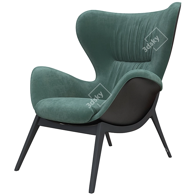 Nirvana High Back Lounge Chair - Luxury Comfort for Ultimate Relaxation 3D model image 2