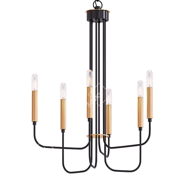 Elegant 6-Light Candle Chandelier 3D model image 1