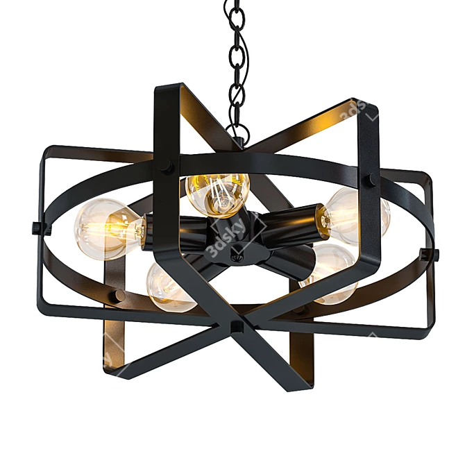 Vintage Rustic Hanging Pendant 3D model image 1