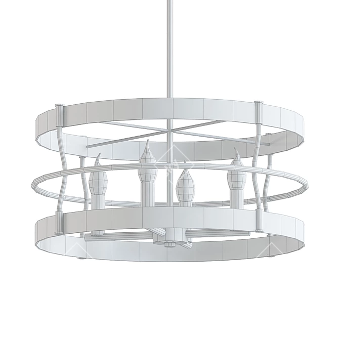 Stunning Stauton Chandelier: 4-Light Beauty 3D model image 2