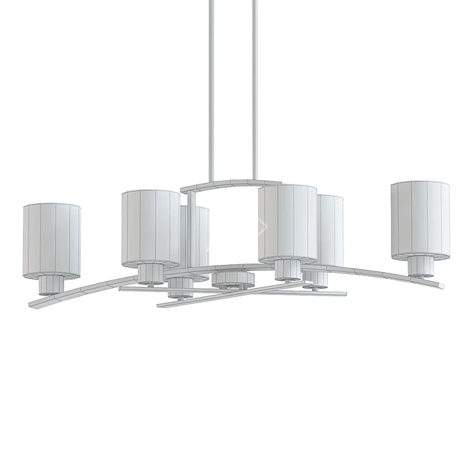 Elegant 6-Light Shaded Chandelier 3D model image 2