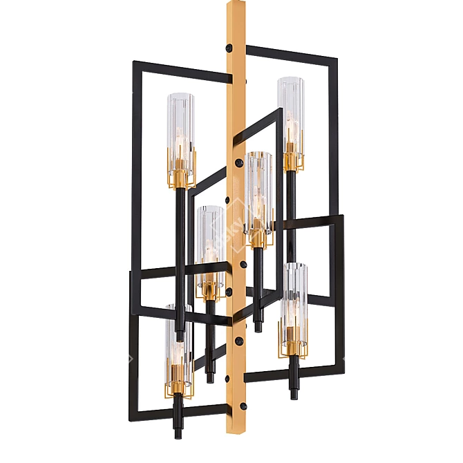 Geometric Chandelier: Vivaan 6-Light 3D model image 1