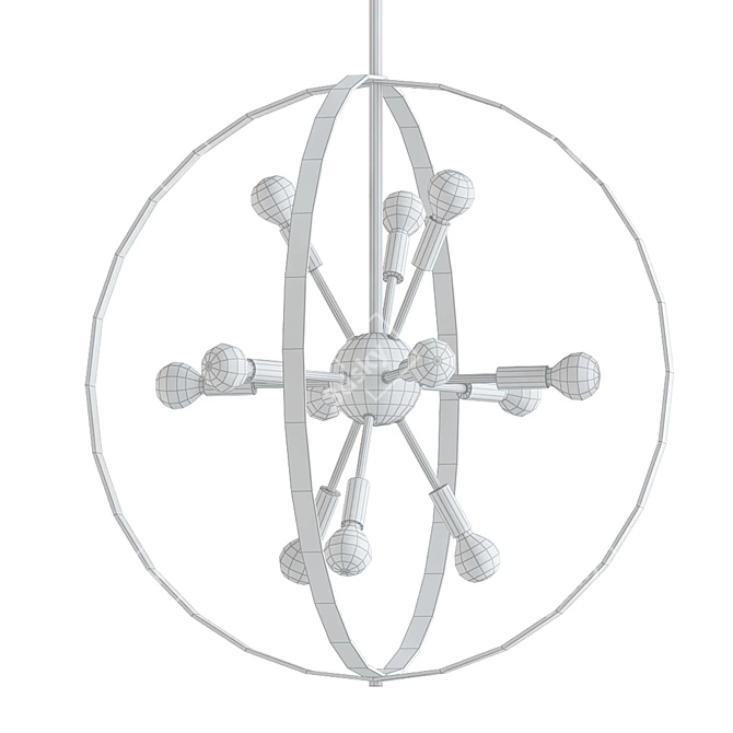 Savoy House Marly 24: Elegant Warm Brass Chandelier 3D model image 2