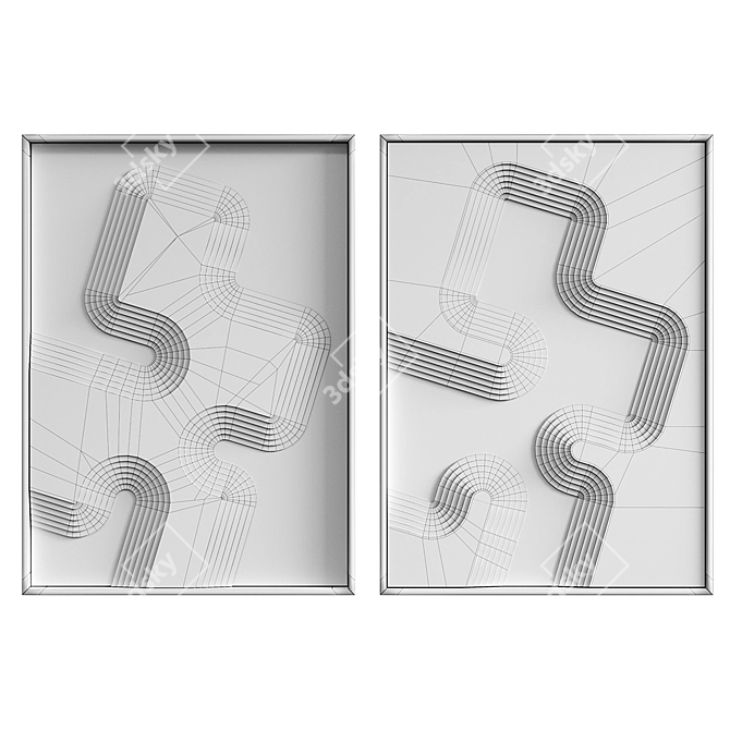 Relief Art Set 2: White Symmetry 3D model image 6