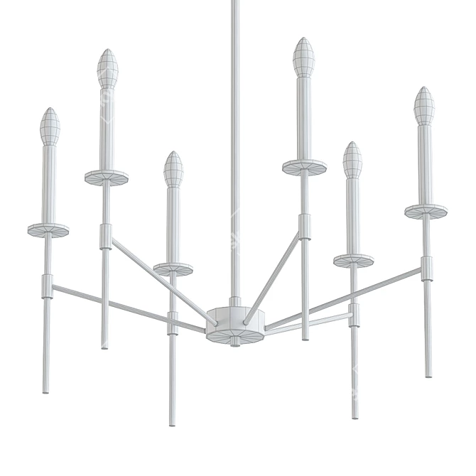 Elegant Brinley 6-Light Chandelier 3D model image 2