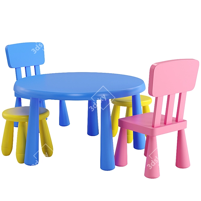 Mammut Kids Table Set 3D model image 7