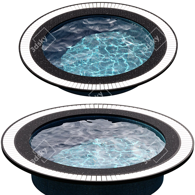Modern Oval Pool: Visualize Water 3D model image 1