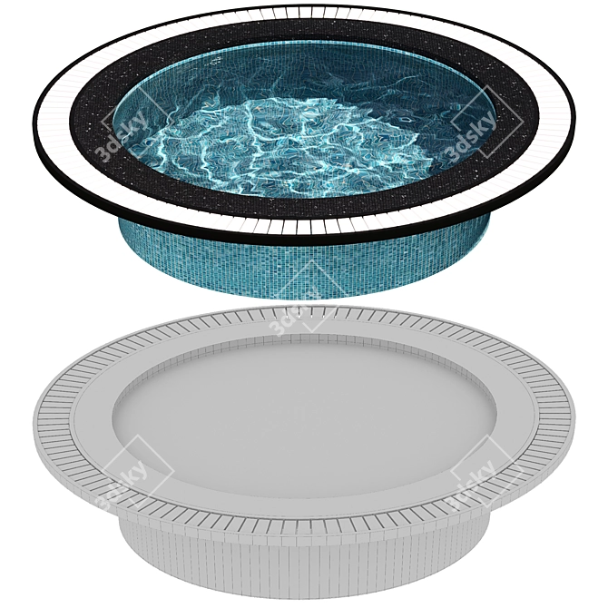 Modern Oval Pool: Visualize Water 3D model image 3