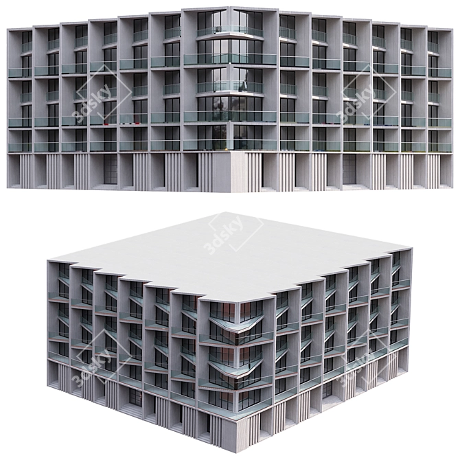 Parametric Residential Building Design 3D model image 1