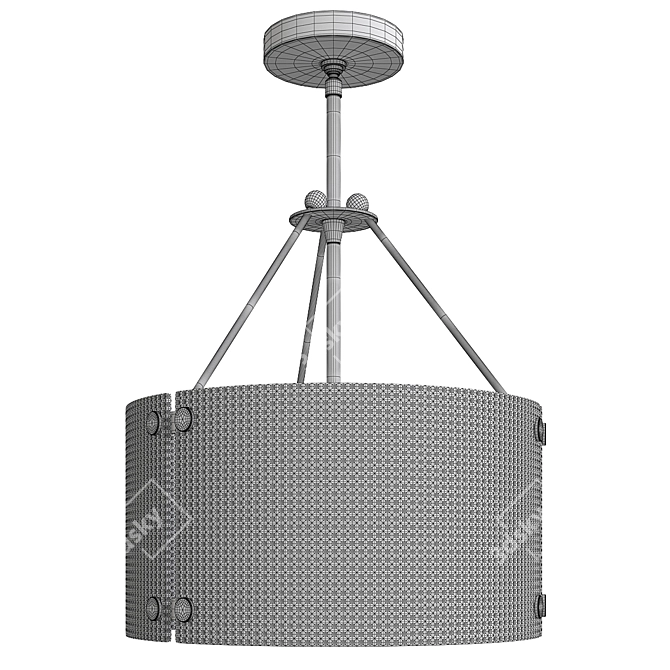 Crystal Clear Diamond Semi Flush Mount 3D model image 2