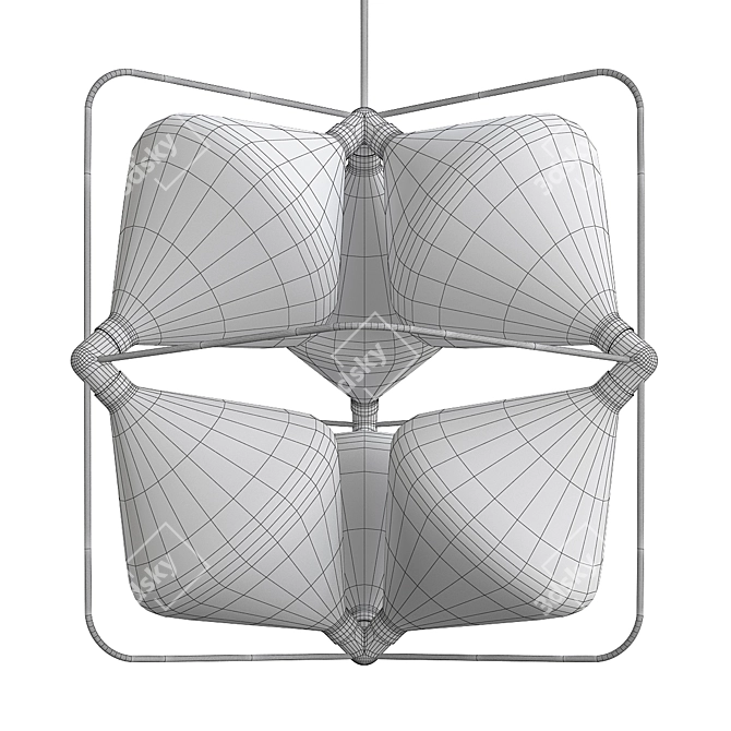 Elegant Clover Pendant Light 3D model image 2