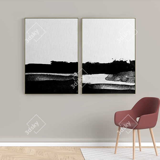 Modern Minimal Abstract Photo Frame 3D model image 5