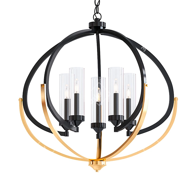 Mediterranean Elegance Chandelier 3D model image 1