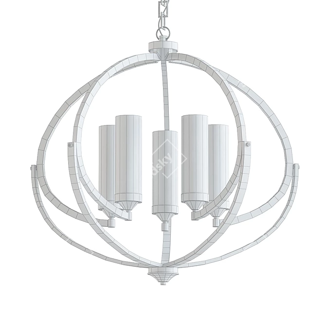 Mediterranean Elegance Chandelier 3D model image 2