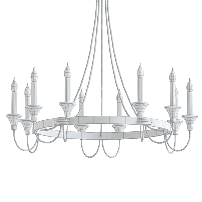 Hanlon 36 3: Sleek Black and Gold Chandelier 3D model image 2