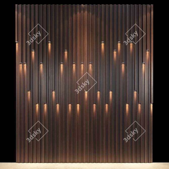 Modern Wood Wall Panel 64 3D model image 1