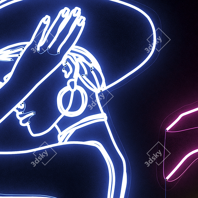 Customizable Glow: Neon Sign for Women 3D model image 2