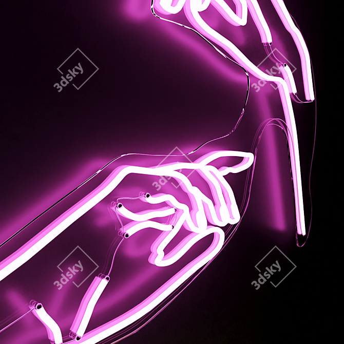 Customizable Glow: Neon Sign for Women 3D model image 3