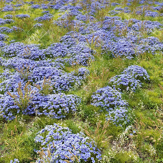 Lush Meadow Landscape with Varying Scattering 3D model image 1