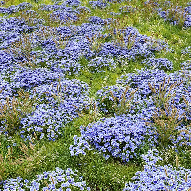 Lush Meadow Landscape with Varying Scattering 3D model image 2