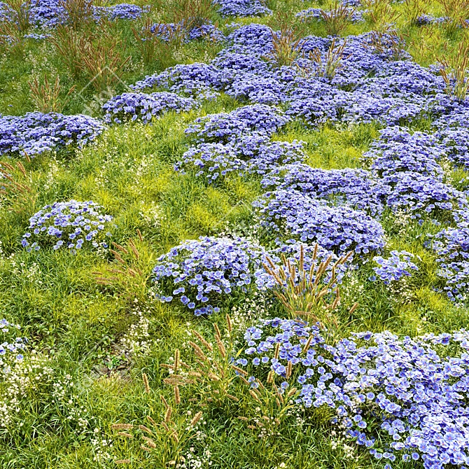 Lush Meadow Landscape with Varying Scattering 3D model image 3