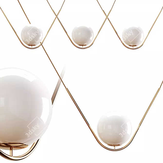 Modern Hanging Lamps: Gold or Black 3D model image 1