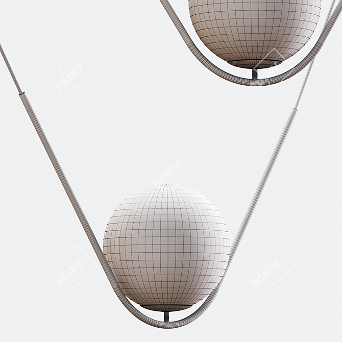 Modern Hanging Lamps: Gold or Black 3D model image 4