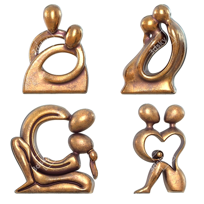 Eternal Love Sculpture Set 3D model image 1