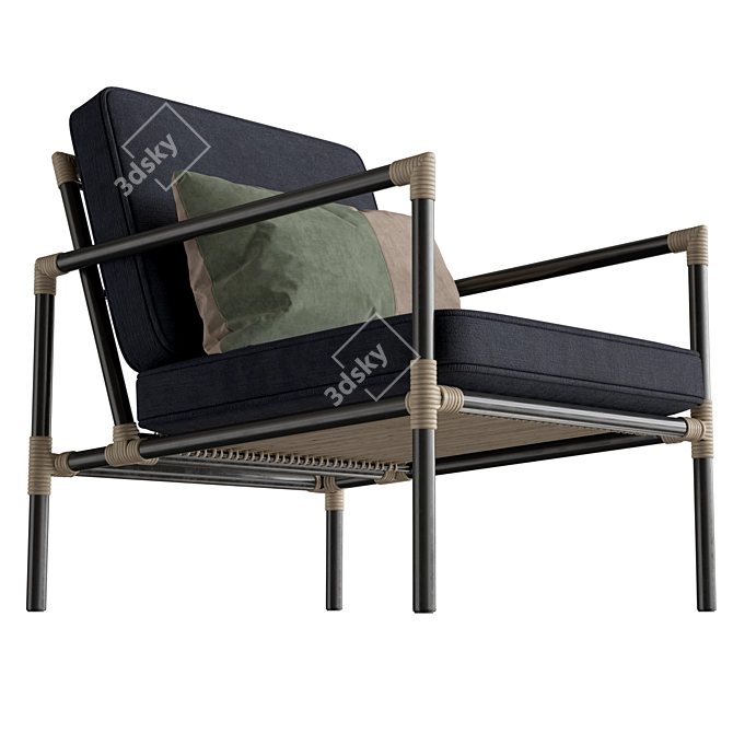 Sleekly Stylish Nusa Lounge Chair 3D model image 3