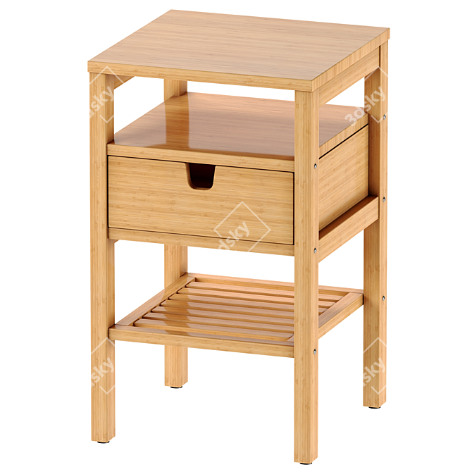 NORDKISA Bamboo Bedside Table 3D model image 1