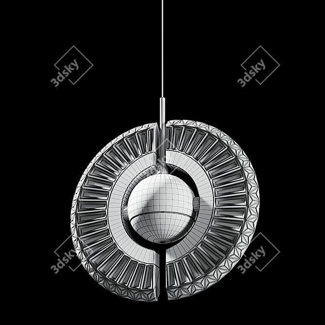 Golden Glass Pendant Lamp 3D model image 3