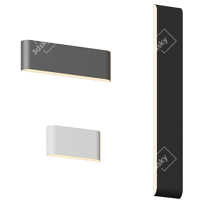 Elegant LED Wall Light 3D model image 1