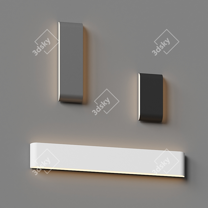 Elegant LED Wall Light 3D model image 3