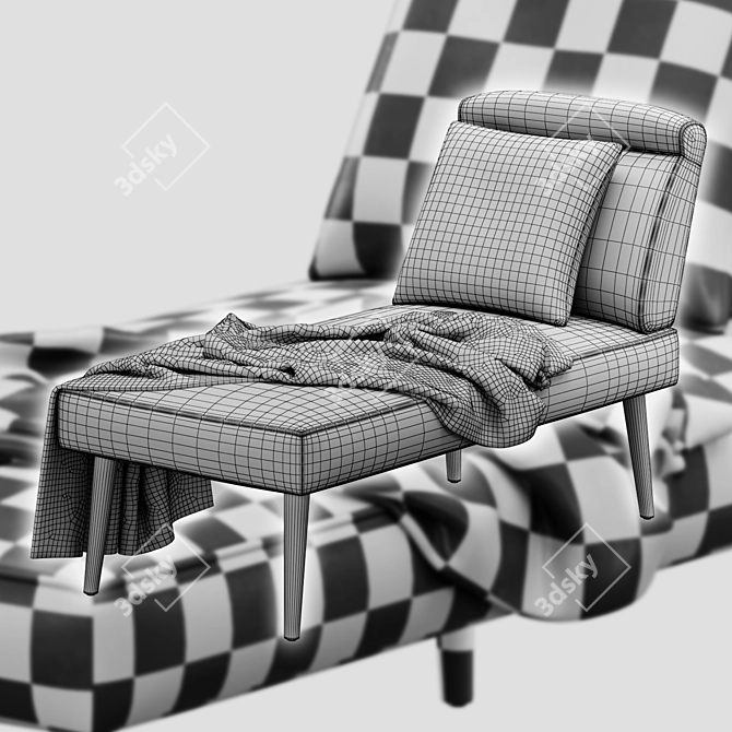 Carisia Mid Century Modern Chaise by CKH 3D model image 6