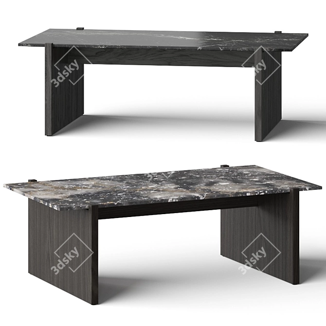 Sleek Russell Black Coffee Table 3D model image 1