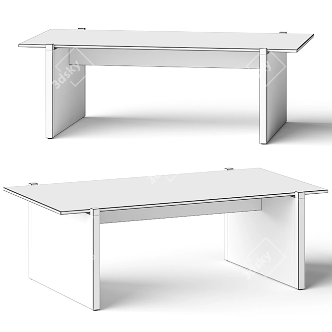 Sleek Russell Black Coffee Table 3D model image 2