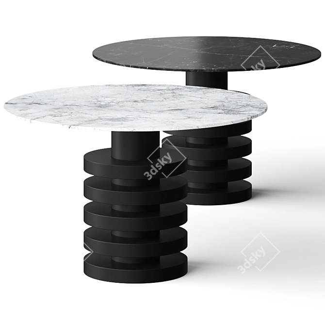 Modern CB2 Column Dining Table 3D model image 1
