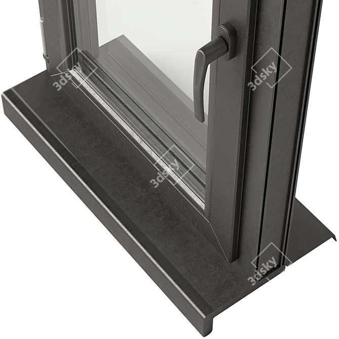 Sleek UPVC Double Glazed Window 3D model image 3