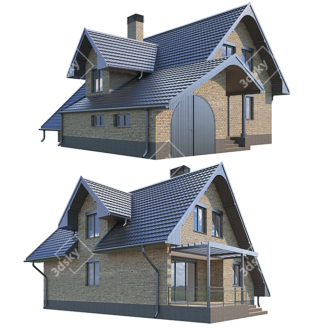 Cozy Neighbor Home 3D model image 2