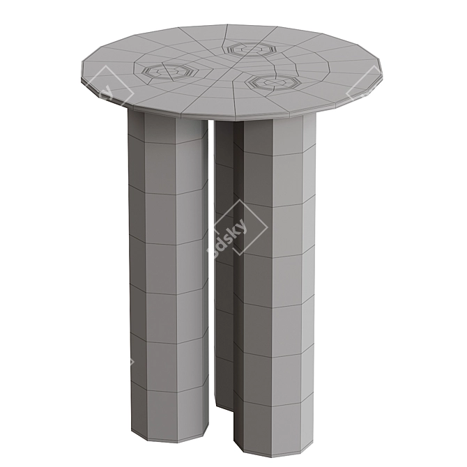 Sleek Oak Hommage Side Table 3D model image 3