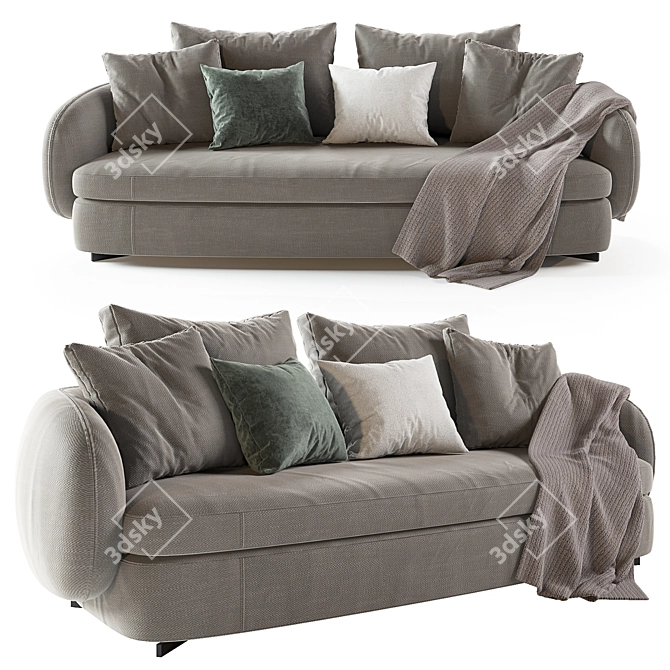 Elegant Saint Germain Sofa 3D model image 1