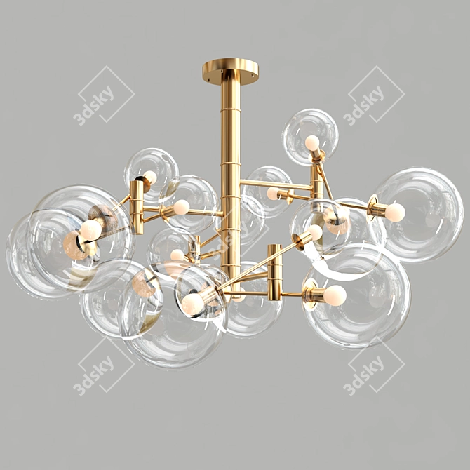 Unique Spherical Glass Chandelier 3D model image 2