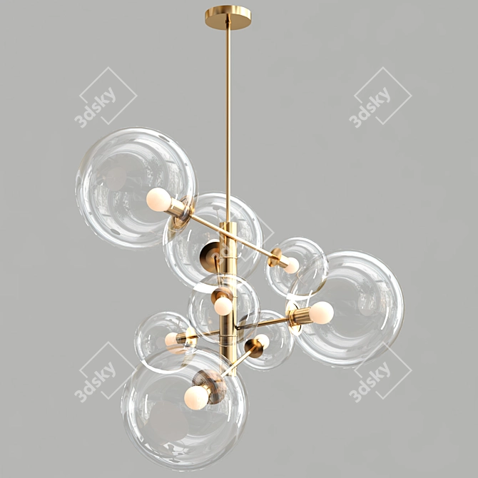 Unique Spherical Glass Chandelier 3D model image 3