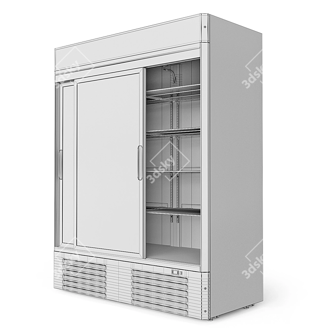 Capri 1.5 Compartment Refrigerated Cabinet 3D model image 3