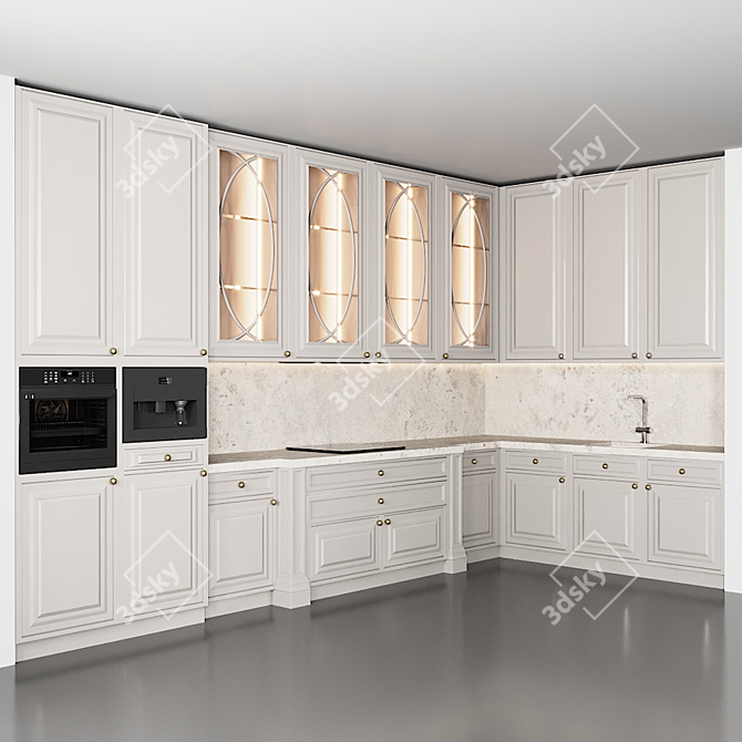 Modern Kitchen 3D Model 3D model image 2